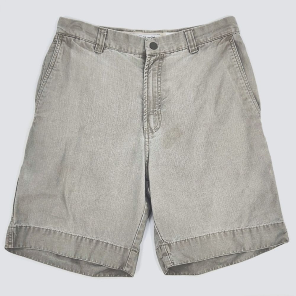 Columbia Taupe Tactical Utility Shorts Zipper Velcro Pockets Men's Size 30